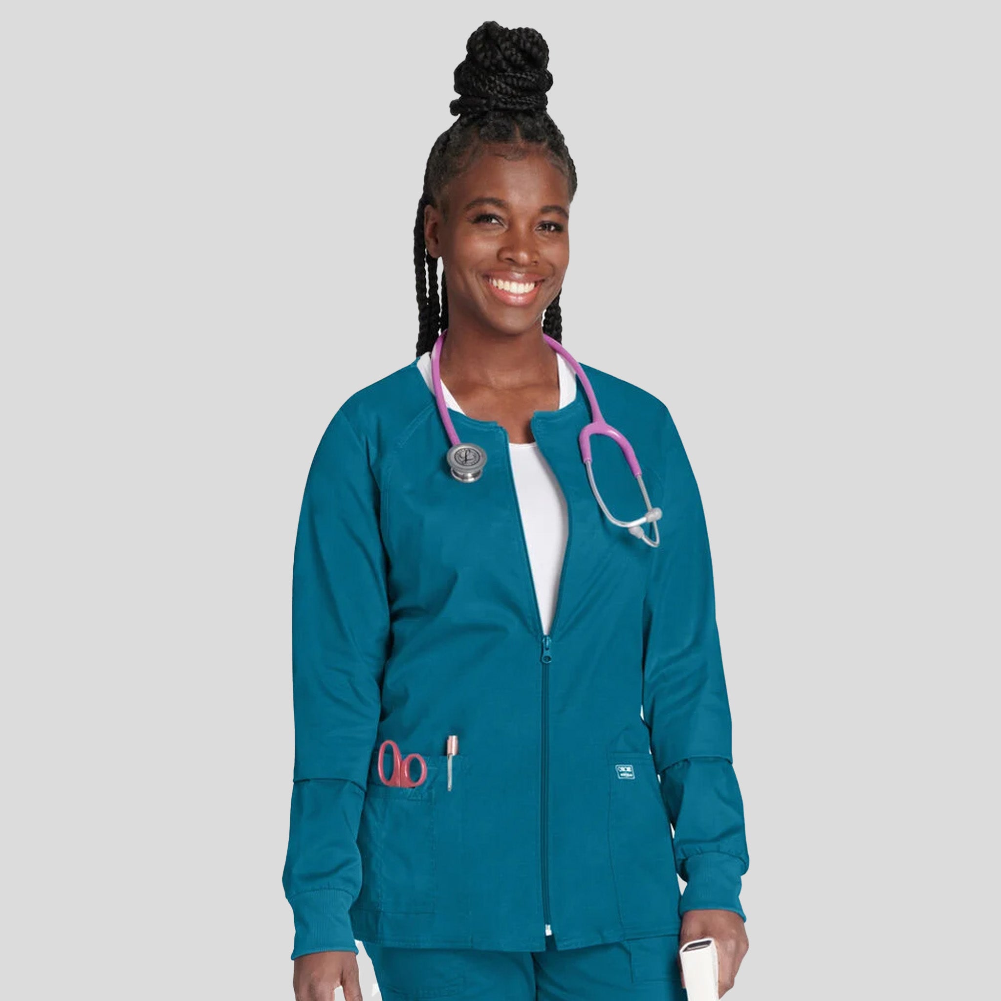 Women's Zip Front Warm Up | Caribbean