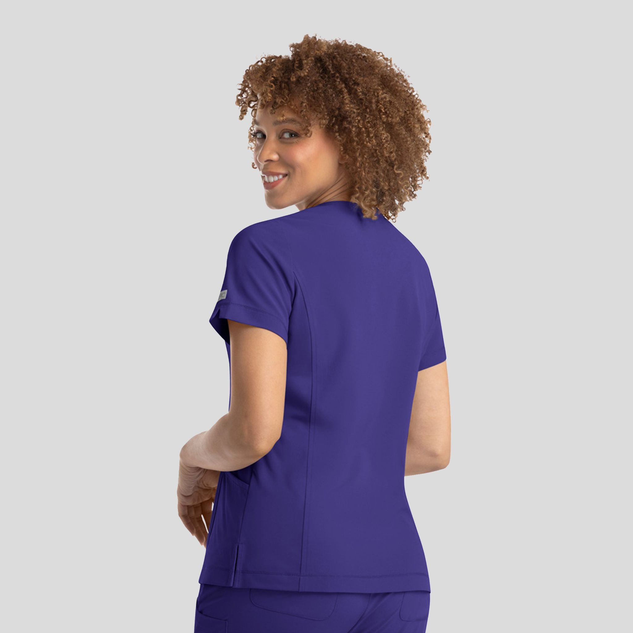 Notched Crew Neck Top | Grape