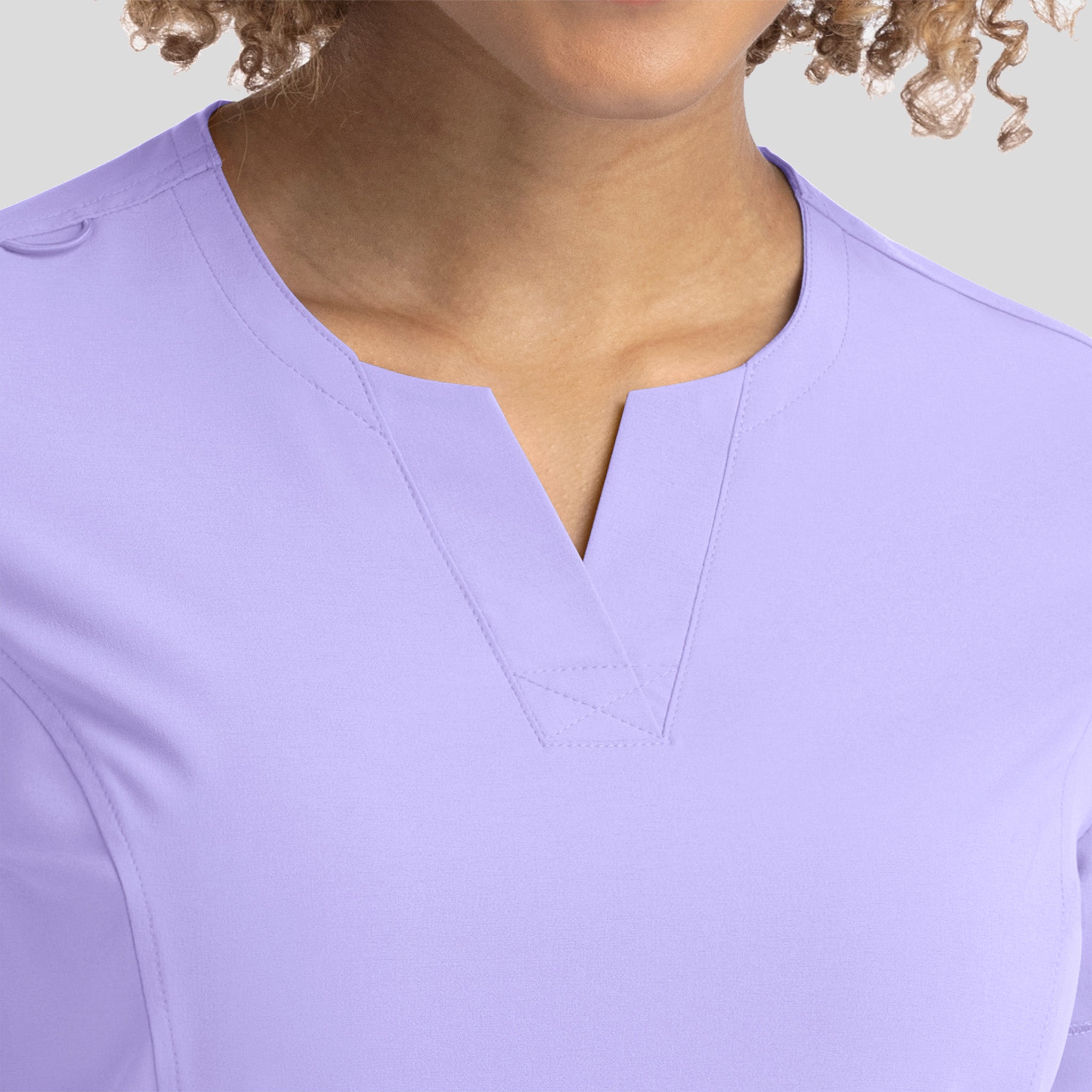 Notched Crew Neck Top | Lilac
