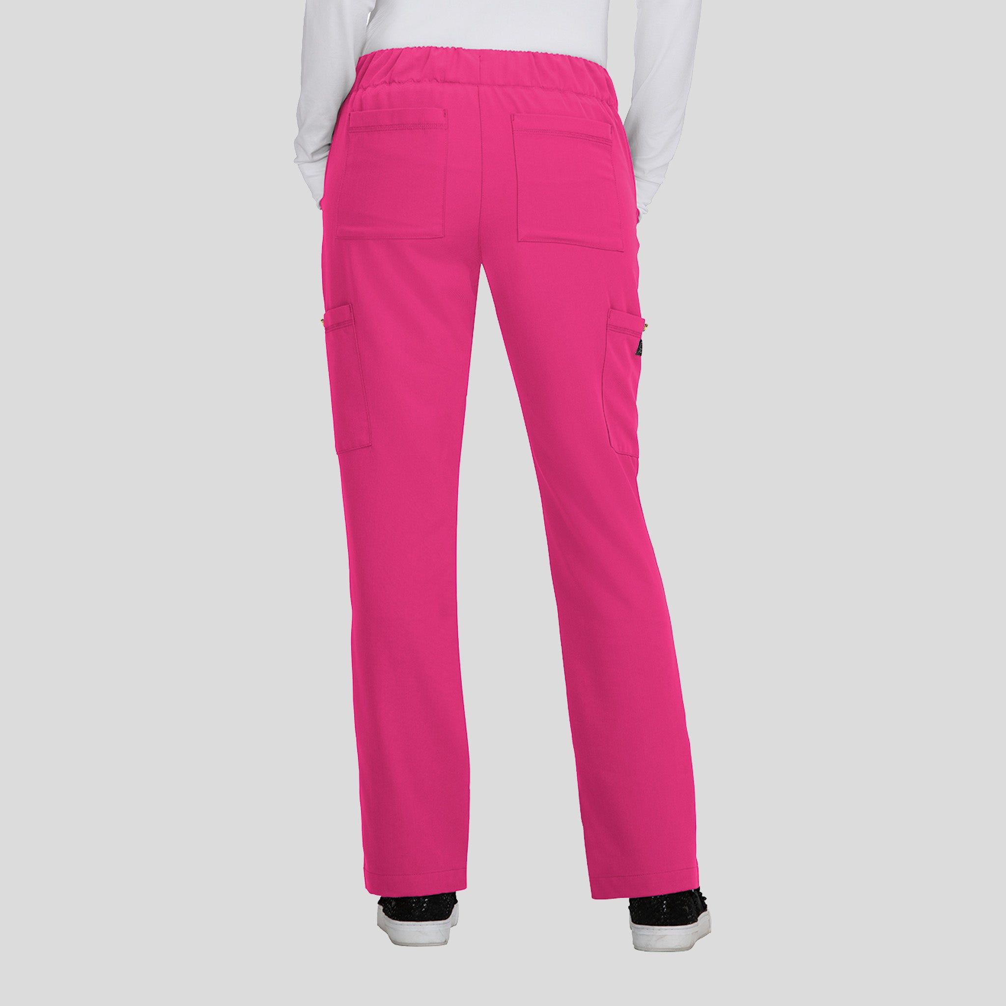 Betsey Johnson Buttercup Women's 6-Pocket Slim Fit Scrub Pants | Flamingo