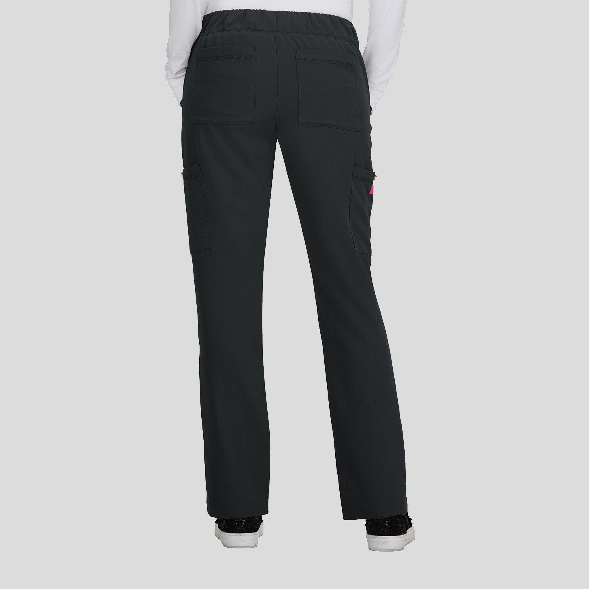 Betsey Johnson Buttercup Women's 6-Pocket Slim Fit Scrub Pants | Black